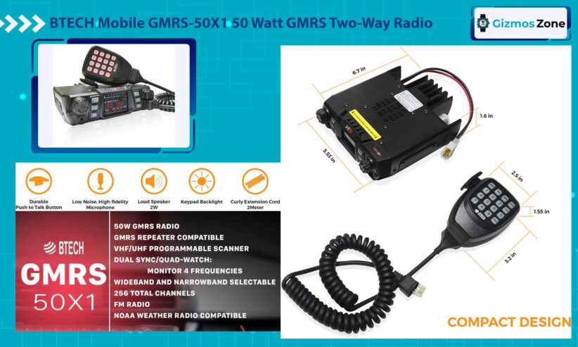 BTECH Mobile GMRS-50X1 50 Watt GMRS Two-Way Radio