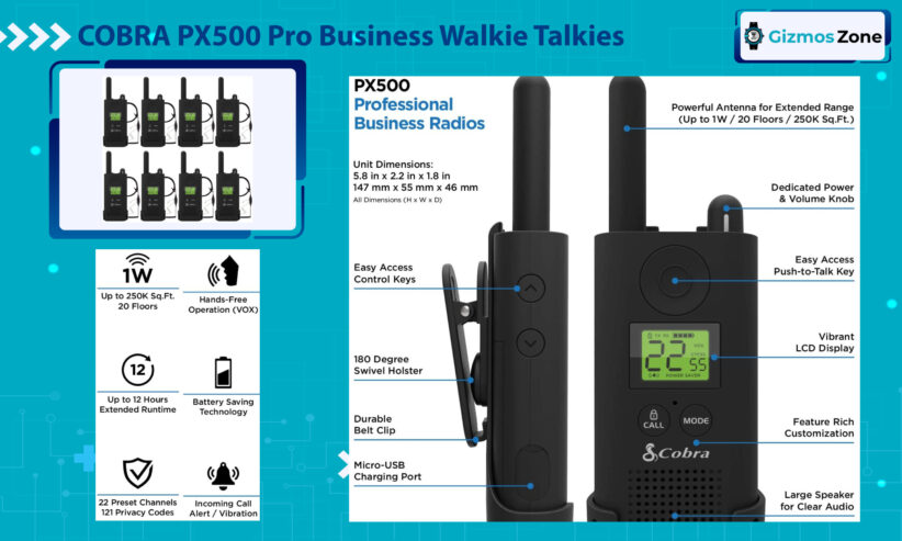 COBRA PX500 Pro Business Walkie Talkies
