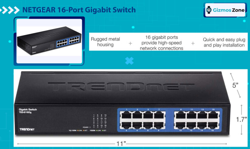 TRENDnet 16-Port Unmanaged Gigabit Desktop Switch