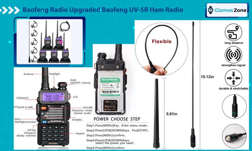 8-watt baofeng Radio Upgraded Baofeng UV-5R Ham Radio