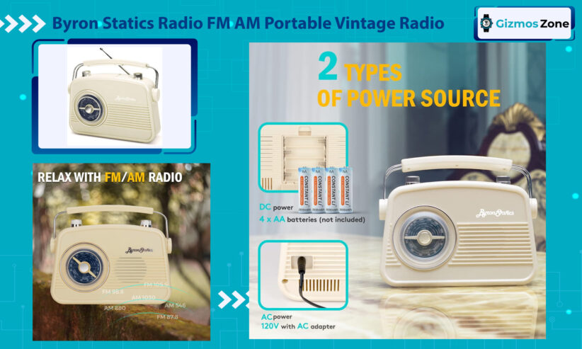 Byron Statics Radio FM AM Portable Vintage Radio
