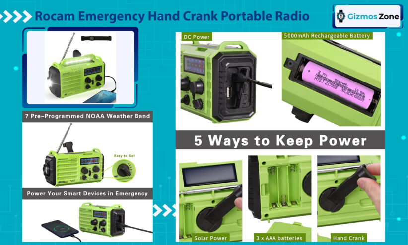 Rocam Emergency Hand Crank Portable Radio