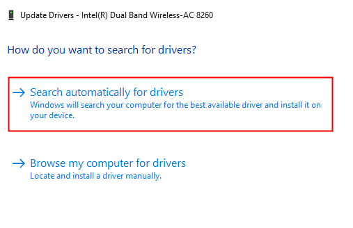 search automatically for drivers