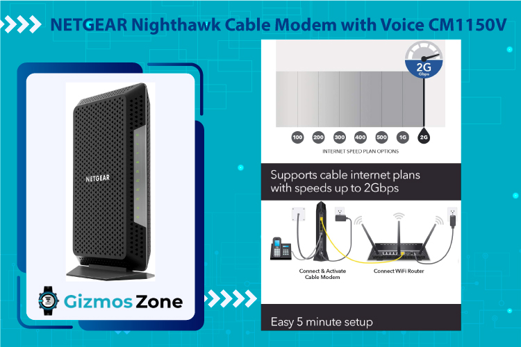 NETGEAR Nighthawk Cable Modem with Voice CM1150V