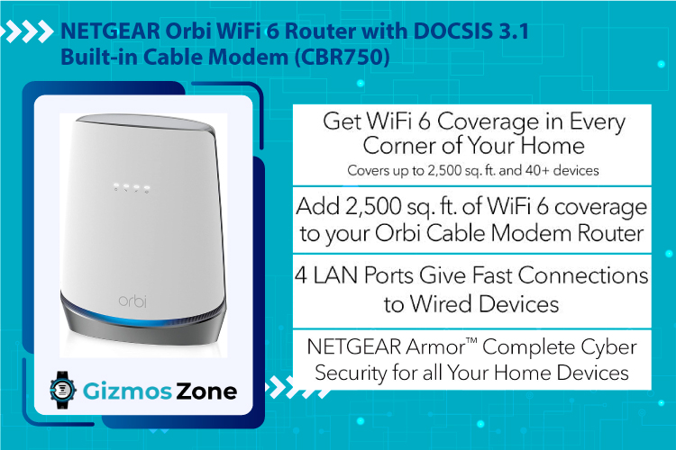 NETGEAR Orbi WiFi 6 Router with DOCSIS 3.1