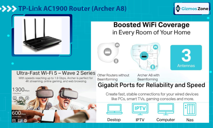 TP-Link AC1900 Router (Archer A8)